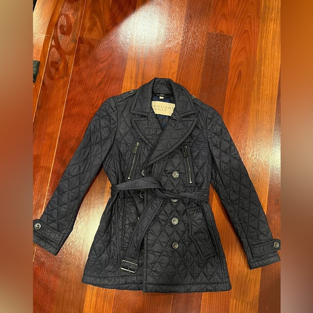 Navy Burberry Brit Trench